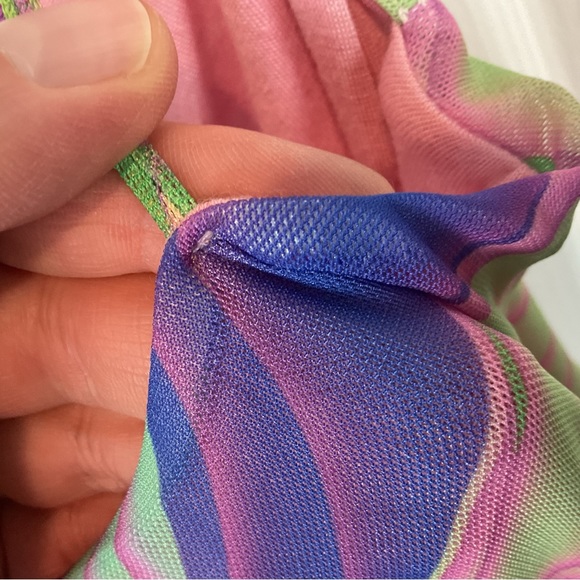 Pre-Owned Black Bead Moire Patterned Pastel Slip On Dress, Size Small - Picture 6 of 10